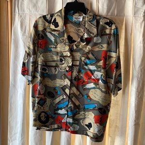 Vintage unisex button up